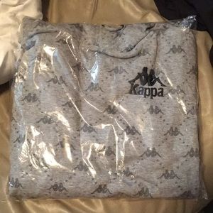 Kappa hoodie mens NWOT xl grey with logos